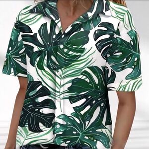 Tropical Leaf Print Shirt